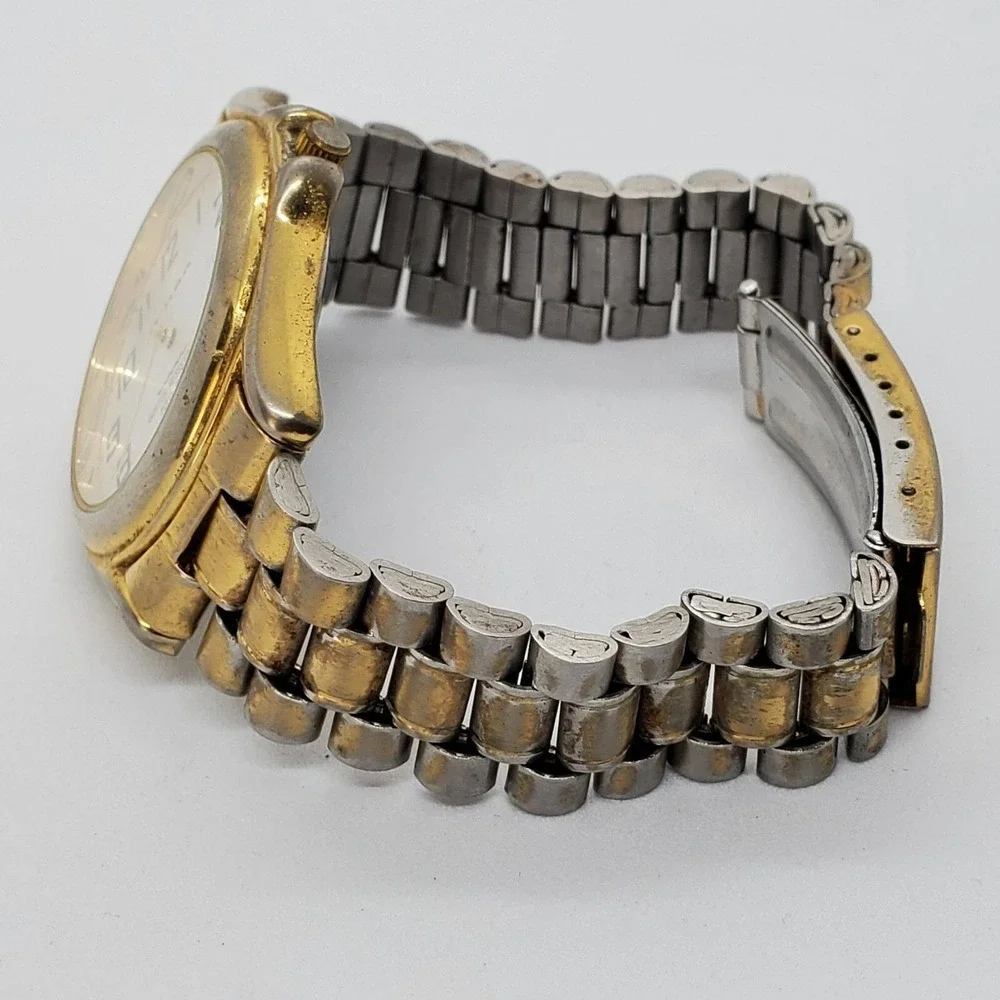 VTG‎ Milan Men's Watch 42MM Gold Dial Date Gold Bracelet Band 7.5